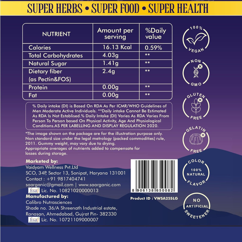 Sleepy Gummies for Peaceful Mind & Restful Sleep | Melatonin, Ashwagandha, Valerian Root & Chamomile | Natural Blueberry Flavour | 30 Gummies (114 g) | Blend of Ayurveda