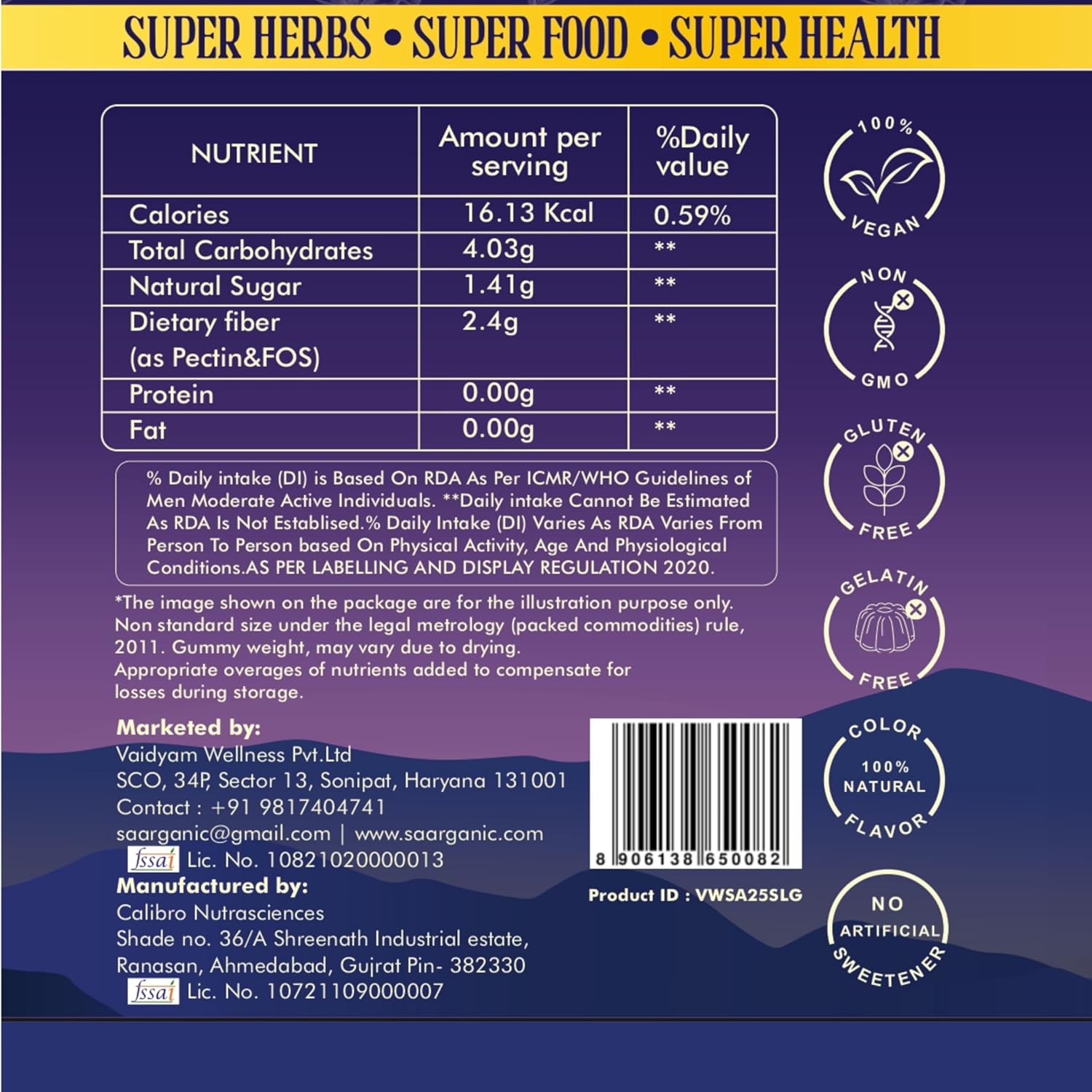 Sleepy Gummies for Peaceful Mind & Restful Sleep | Melatonin, Ashwagandha, Valerian Root & Chamomile | Natural Blueberry Flavour | 30 Gummies (114 g) | Blend of Ayurveda