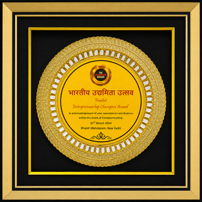 Entrepreneurship Champion Award 2024 certificate