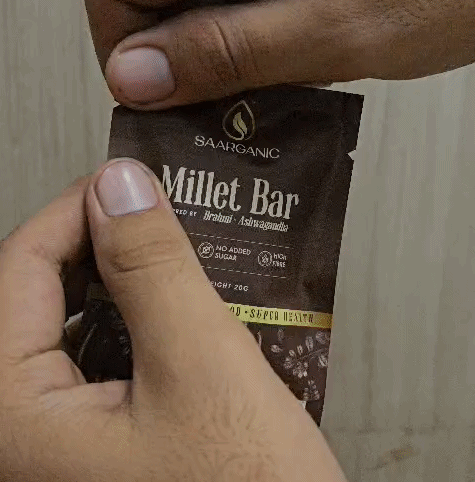 Saarganic Ayurvedic  Millet Bar | Healthy Protein & Energy Bar with Ragi, Amaranth, Dates & Ashwagandha