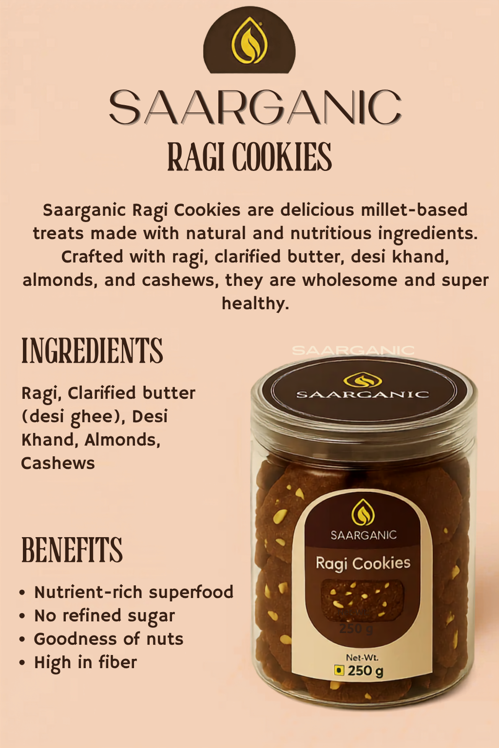 Saarganic Ragi Cookies Super Food